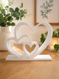 3 Hearts Family Ornament – Freestanding Heart Home Decor